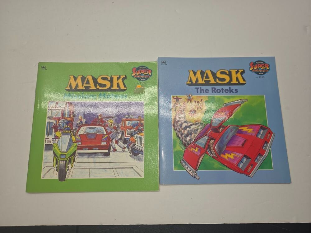 Golden Books Mask The Roteks And Mission: Meteor Super Adventure Book Lot of 2